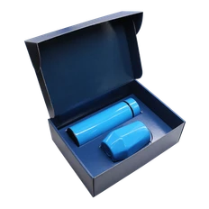Набор Hot Box E blue: кофер, термос с датчиком температуры, голубой фото