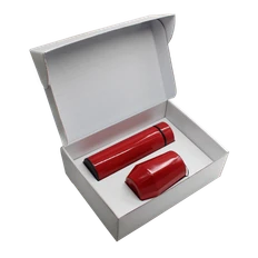 Набор Hot Box E white: кофер, термос с датчиком температуры, красный фото