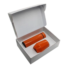 Набор Hot Box E white: кофер, термос с датчиком температуры, оранжевый фото