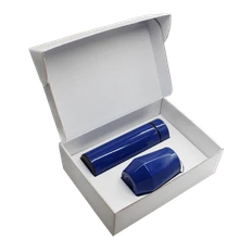 Набор Hot Box E white: кофер, термос с датчиком температуры, синий фото