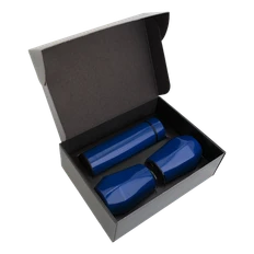 Набор Hot Box E2 black: 2 кофера, термос с датчиком температуры, синий фото