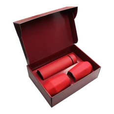 Набор Hot Box E2 EDGE CO12s red, soft touch: 2 кофера, термос с датчиком температуры, красный фото