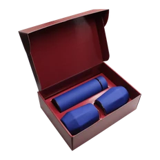 Набор Hot Box E2 EDGE CO12s red, soft touch: 2 кофера, термос с датчиком температуры, синий фото