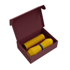 Набор Hot Box E2 EDGE CO12s red, soft touch: 2 кофера, термос с датчиком температуры, желтый фото