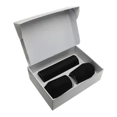 Набор Hot Box E2 EDGE CO12s white, soft touch: 2 кофера, термос с датчиком температуры, черный фото
