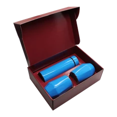 Набор Hot Box E2 red: 2 кофера, термос с датчиком температуры, голубой фото