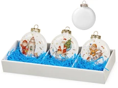 Набор игрушек с индивидуальным дизайном «Новогодние забавы», 3 шт, белый / разноцветный фото