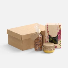 Набор Immuni, мед с имбирем и лимоном, иван-чай, миндаль, бежевый фото