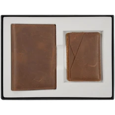 Набор inStream: обложка для паспорта, картхолдер, коричневый фото