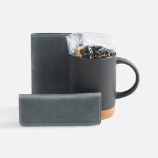 Набор inStream Tea: ключница, обложка для паспорта, кружка, чай черный, серый фото