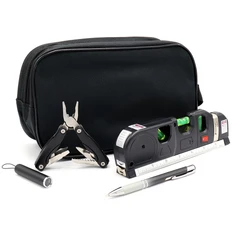 Набор «Инструмент успеха»: несессер, мультитул, металлическая ручка, брелок-фонарик, лазерный уровень, черный фото