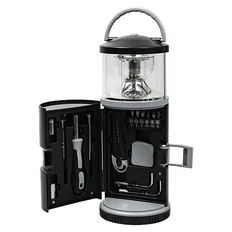 Набор инструментов cо встроенной лампой Tools lantern, 15 инструментов, черный фото