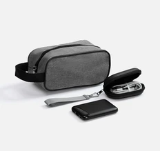 Набор Intercity: внешний аккумулятор 5000 mAh, кабель, несессер, ремувка, серый фото