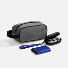 Набор Intercity: внешний аккумулятор 5000 mAh, кабель, несессер, ремувка, синий фото