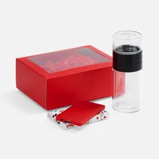 Набор Invigo: внешний аккумулятор 4000 mAh, бутылка для заваривания, пастила, чай, красный фото
