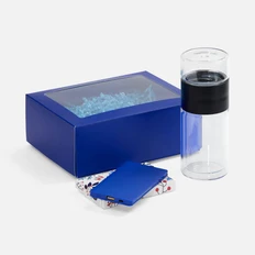 Набор Invigo: внешний аккумулятор 4000 mAh, бутылка для заваривания, пастила, чай, синий фото