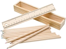 Набор простых карандашей Draw, 12шт, бежевый фото