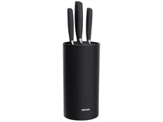 Набор из 3 кухонных ножей в универсальном блоке Una, черный фото