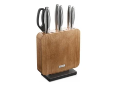 Набор из 5 кухонных ножей, ножниц и блока для ножей Vera, коричневый / серебристый фото