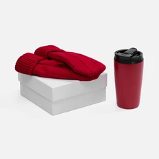 Набор Knitizen: термостакан и варежки, красный фото