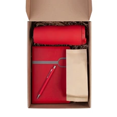 Набор «Команда»: ежедневник недатированный, ручка шариковая, термостакан, кофе, красный фото