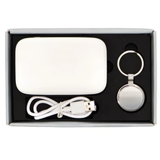 Набор Kosta: внешний аккумулятор 10000 mAh, брелок, белый фото
