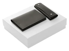 Набор кожаный Long River: обложка для паспорта, ключница, черный / белый фото