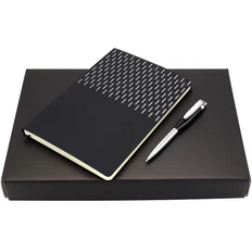 Набор Kront: ежедневник недатированный, ручка шариковая металлическая, черный фото