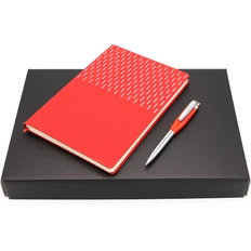 Набор Kront: ежедневник недатированный, ручка шариковая металлическая, красный фото