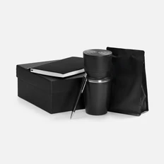 Набор Kroom Coffee: кофеварка, кофе, ежедневник, ручка шариковая, черный фото