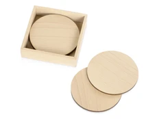 Набор круглых костеров на подставке Drink: 4 костера, крафт фото