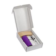 Набор «Латте»: термостакан soft touch, капучинатор, кофе в зернах, фиолетовый фото