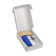 Набор «Латте»: термостакан soft touch, капучинатор, кофе в зернах, синий фото