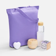 Набор Lavendero: настольный увлажнитель-ароматизатор, бутылка для воды, холщовая сумка, набор для выращивания, антистресс, фиолетовый фото