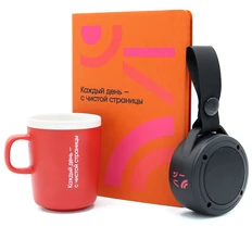 Набор «Легкий Старт»: ежедневник A5, беспроводная колонка, кружка, оранжевый фото