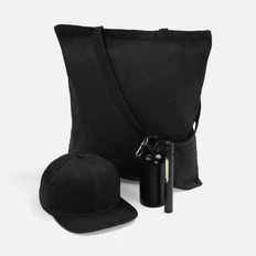 Набор LightFun: бутылка для воды, фонарик-факел, бейсболка, холщовая сумка, черный фото