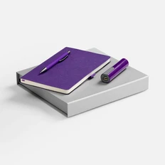 Набор Lungo Energy: ежедневник недатированный, аккумулятор,  ручка шариковая, фиолетовый фото