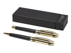 Набор Luxe Legato: ручка шариковая, ручка перьевая, черный / золотистый фото