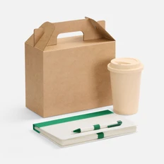 Набор MilkMake: блокнот, стакан, ручка шариковая, зеленый фото