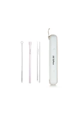 Набор многоразовых стеклянных соломок Qualy Essento, белый фото