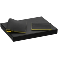 Набор Multimo Mini: обложка для паспорта, картхолдер, черный / желтый фото