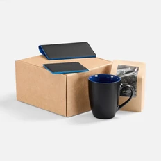 Набор Multimo Tea: кружка, чай черный с мятой, картхолдер, обложка для паспорта, черный / синий фото