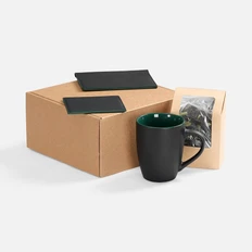 Набор Multimo Tea: кружка, чай черный с мятой, картхолдер, обложка для паспорта, черный / зеленый фото