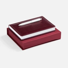 Набор Nebraska Duo: ежедневник недатированный, ручка шариковая Raja Chrome, бордовый фото