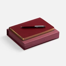 Набор Nebraska Flex: ежедневник недатированный, ручка шариковая, бордовый / серебристый фото