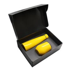 Набор New Box C black: кофер, термобутылка, желтый фото