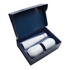 Набор New Box C2 blue: 2 кофера, термобутылка, белый фото