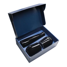Набор New Box C2 blue: 2 кофера, термобутылка, черный фото