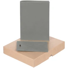 Набор Nubuk Travel: обложка для паспорта, чехол для пропуска, серый фото