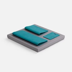 Набор Nubuk Trio: дорожный органайзер, чехол для пропуска, обложка для паспорта, бирюзовый фото